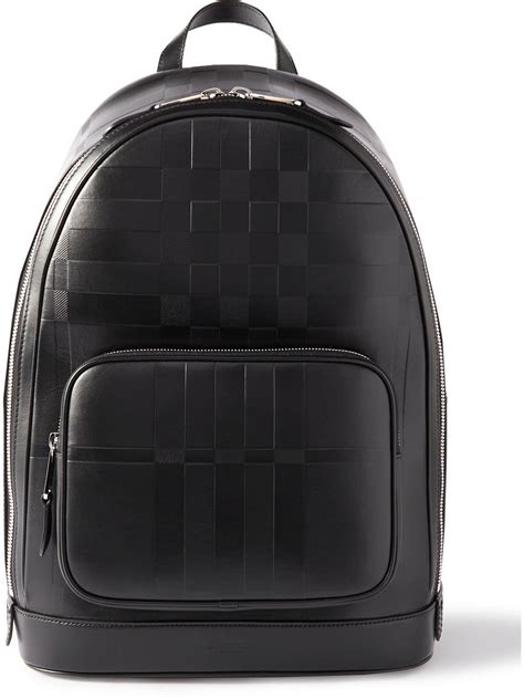 burberry zip top leather backpack|Burberry check and leather bag.